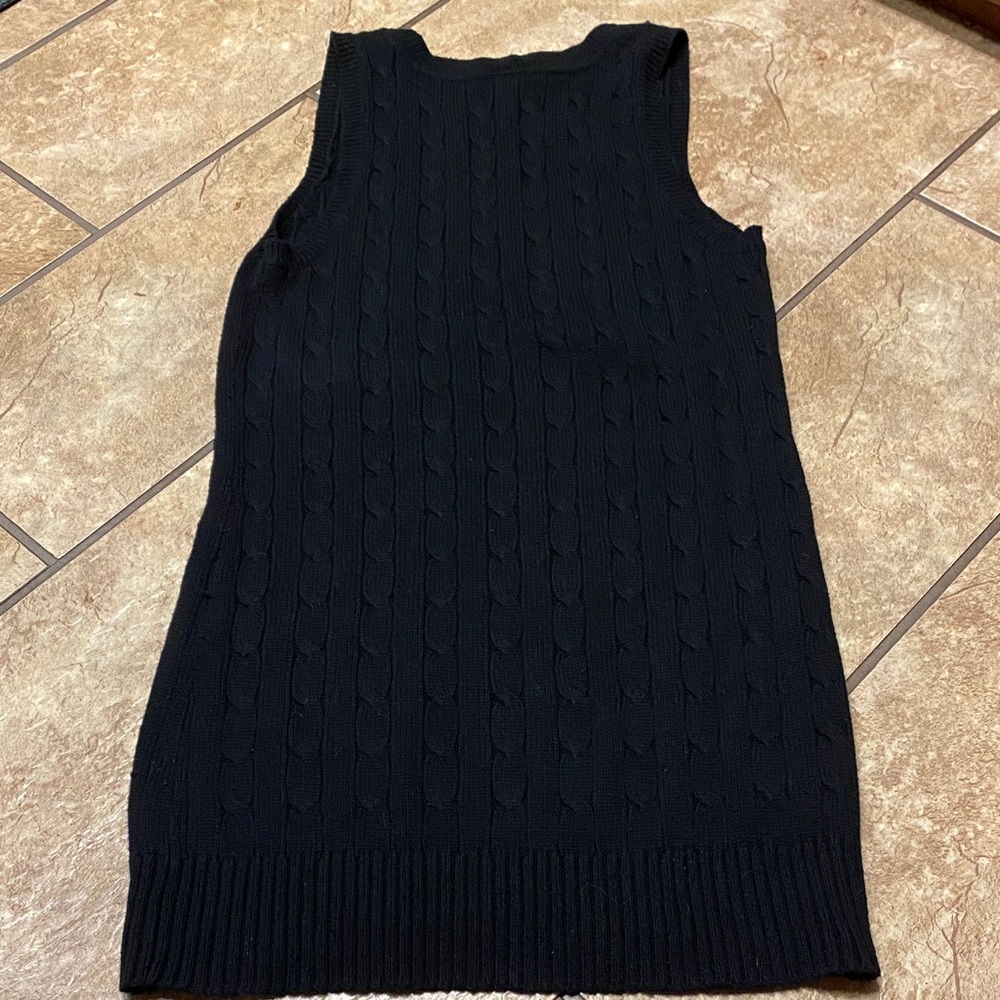 GAP Elegant Black Knit Sleeveless Top Longer Length Medium Tall Spring Summer - Picture 4 of 8